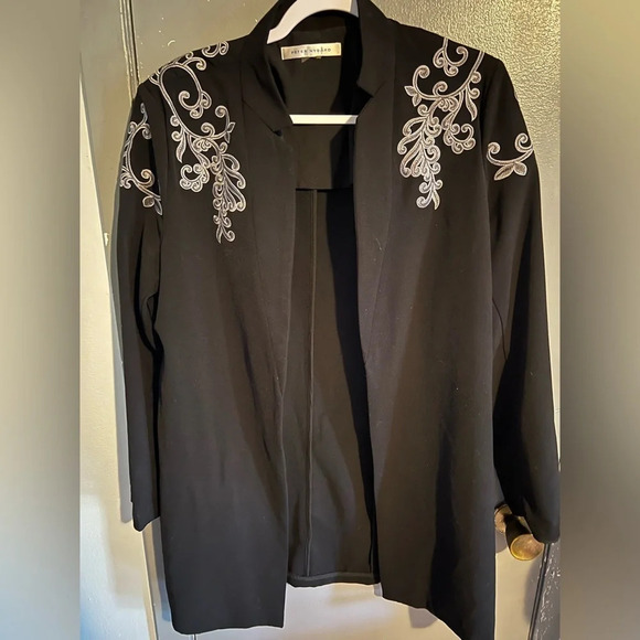 Peter NYGARD long sleeve black open front blazer with pockets - Picture 1 of 5